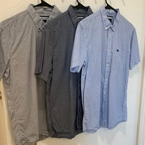 Set of 3 Men’s RVCA That’ll Do Microwoven Short Sleeve Button Up Shirts